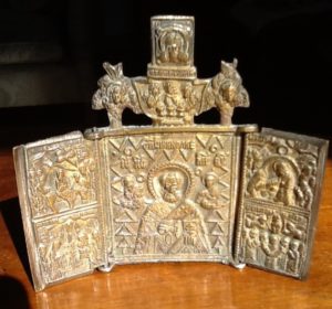 Byzantine triptych, 19th cent.?, 9 x 10.5 cm, metal, private collection, photos © George Greenia.