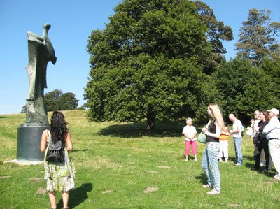 Cameron Cartiere leads a walking tour at Yorkshire Sculpture Park, West Bretton, England